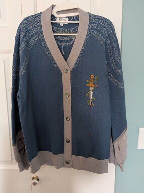 Knock Thrice embroidered knight cardigan nerdy dungeons and dragons